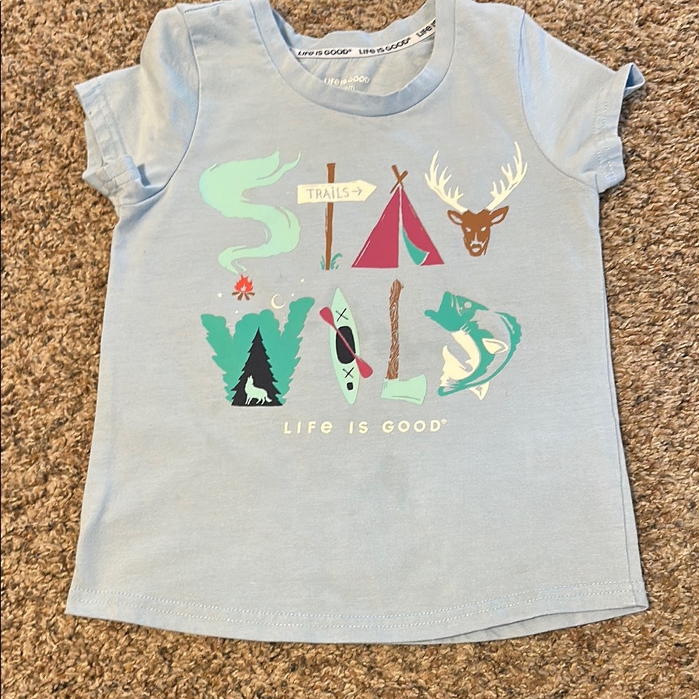 Life is Good Kids Blue Graphic T-Shirt - Small (6/7)